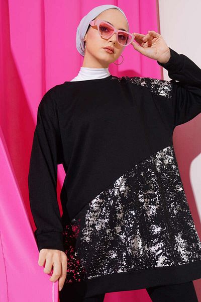 VOLT CLOTHİNG Women's Leaf Detailed Tunic