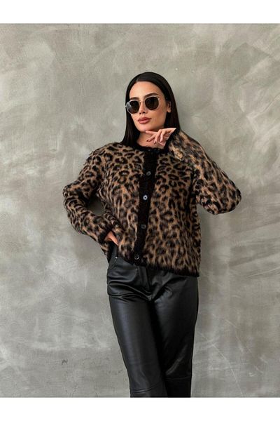 LUSSO Cardigan din tricotaje moale cu model leopard