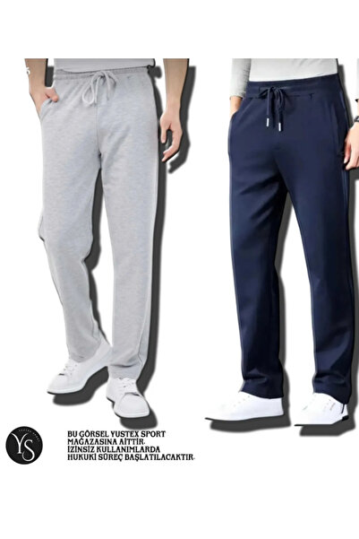 yx yustex sport Μπλε Navy Baggy Άνετο ίσιο παντελόνι με λεπτή εφαρμογή