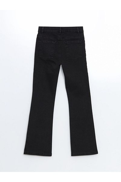 LC Waikiki Lcw Kids Girls' Jeans Pants with Adjustable Elastic Waist and Stone Print