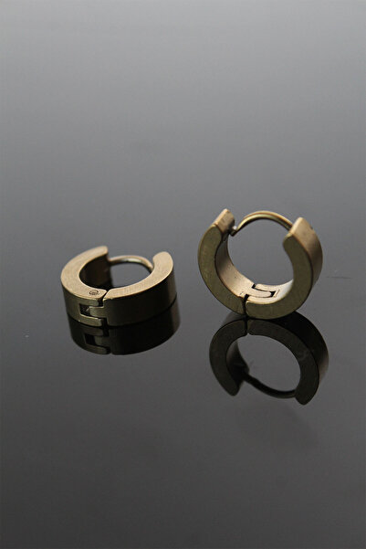 Epilons 316L Steel Gold Color Hoop Model Double Earrings - Tj-Ekp252 Zenvia-T...