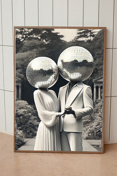 Taranist Αφίσα Disco Ball Lovers Μαύρο Λευκό