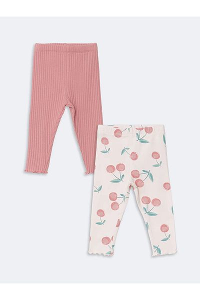 LC Waikiki Lcw Baby Ecru Baby Girl Leggings with Elastic Waist 2 Pcs