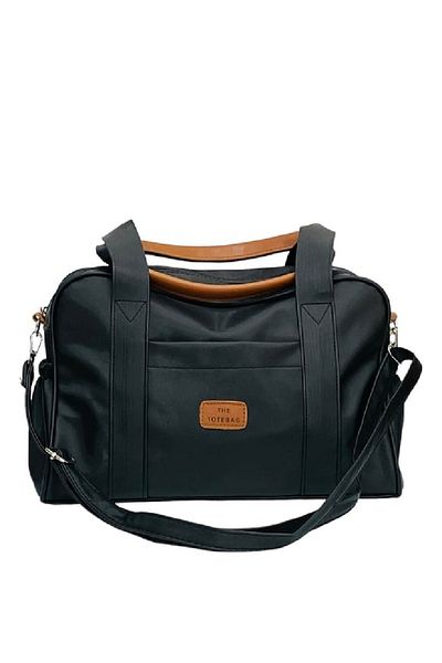 Trg Polo Satin Medium Size Black Women's Shoulder Bag