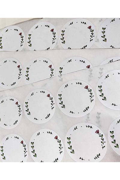 Vice Price / Wedding-Engagement Gift Tag / Round Adhesive 48 Pieces (5 Cm)