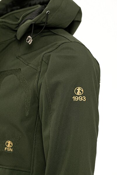 FAMODA Kürklü Su Ve Rüzgar Geçirmez Haki Softshell Kışlık Erkek Mont