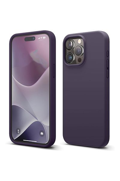 Merwish غطاء حماية من السيليكون متوافق مع هاتف Apple Iphone 13 Pro باللون الأرجواني الداكن
