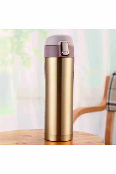 FLYON مع نظام قفل مانع للتسرب 304 ستانلس ستيل 450 مل ترمس مزدوج الطبقة خالي م...