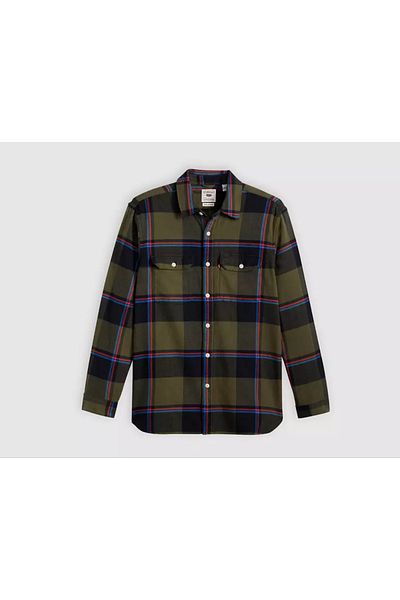 Levi's Πουκάμισο JACKSON WORKER HUCK PLAID OLIVE - Νυχτερινό Μοντέλο P