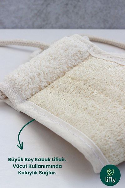 lifly Natural Pumpkin Back Massage Washcloth Scrub - Bath Shower Washcloth - Pumpkin Back Scrub