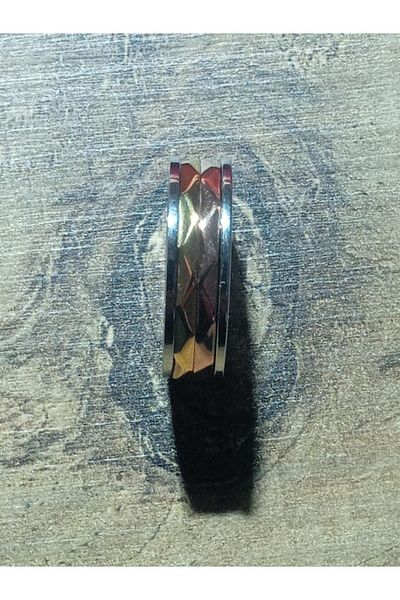 Jadem Gold Unisex Steel Ring with Two Sides Swivel in the Middle