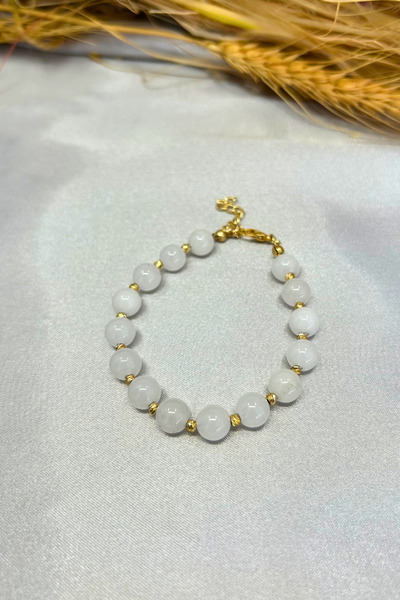 Suerte Accessories Moon Stone Natural Stone Gold Dorica Accessory Handmade Special Design Moonstone Natural Stone Women's Bracelet