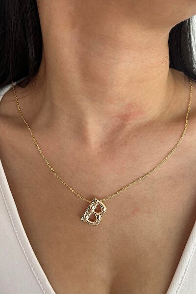 Doğaltaş 316 L Paslanmaz/Kararmaz Çelik B Harfli Balon Kolye