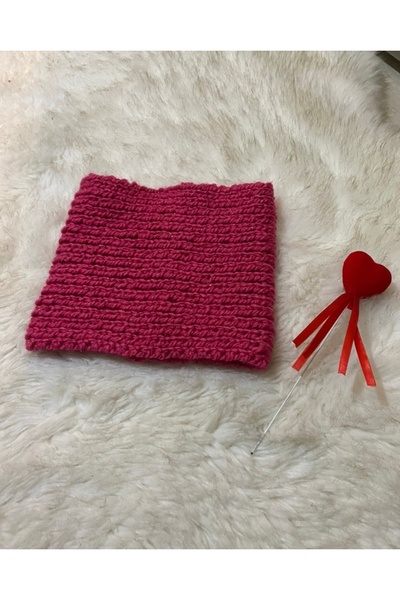 NEŞELİ HOME El Örgüsü Yumuşak Dokulu Pembe Simli Kız Çocuk,boyunluk,şal,atkı ...