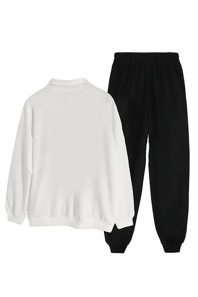 TEXTURA New Season Unisex Μαύρο εμπριμέ Σετ φούτερ - Σετ 2 τεμαχίων
