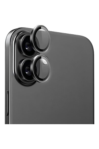 Velvoria iPhone 16 - 16 Plus Metal Camera Protective Lens Black