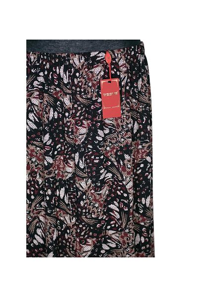 HESNA Γυναικεία Ecem Plus Size 8 τεμαχίων Claret Red Leaf Μαύρη εποχιακή φούστα