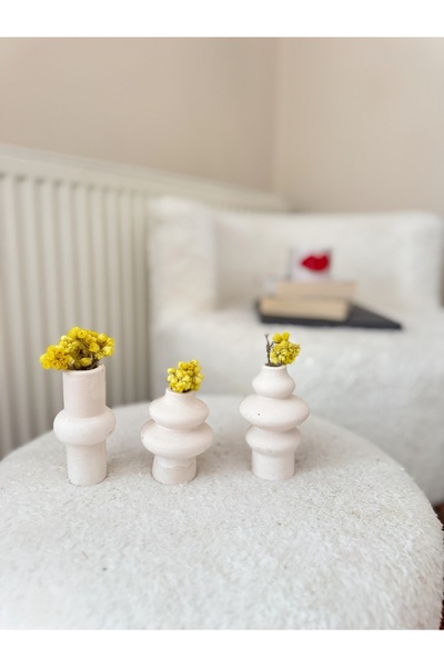 Nonno dekor İskandinav Tarzı 3'lü Minimal Vazo Set, Bohem Vazo, Pinterest Vazo Dekoratif Vazo Obje Pampas Vazosu
