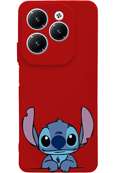 INFINIX Hot 40 Pro Baskılı ve Kamera Korumalı Kırmızı Renk Silikon Kılıf