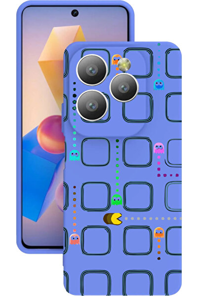 INFINIX Hot 40 Pro Baskılı ve Kamera Korumalı Lila Renk Silikon Kılıf