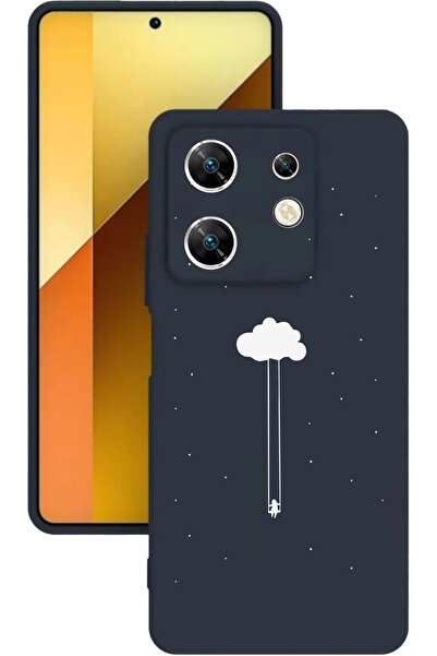 INFINIX ZERO30 (X6731B) Baskılı ve Kamera Korumalı Lacivert Renk Silikon Kılıf