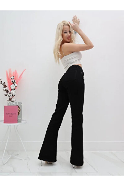 TRENDNATUREL جينز نسائي بخصر عالٍ وأرجل إسبانية - أناقة وراحة MY