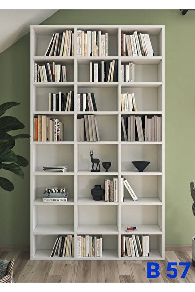 bengi mobilya B.57 kütüphane kitaplik beyaz