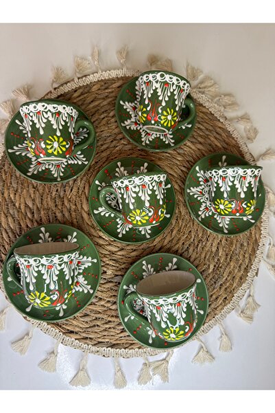 shop Joy El Yapımı Seramik Kahve Fincan Takımı 6 Kişilik- 12 parça