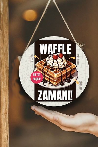 Nod Waffle Hall - Κρεμαστό τοίχου και πόρτας μονής όψης, Στολίδι Waffle Shop Πινακίδα καλωσορίσματος