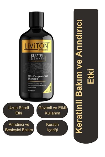 Liviton Professional Level 3 Continuation Shampoo - 500 ml |   Keratin Care and Purifying Effect for All Hair Types