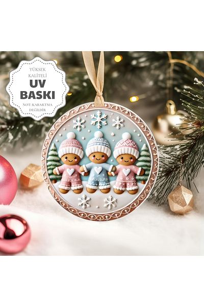 Sevimli Hediye Christmas Pine Tree Ornament - 3D Design with Baby and Uv Print
