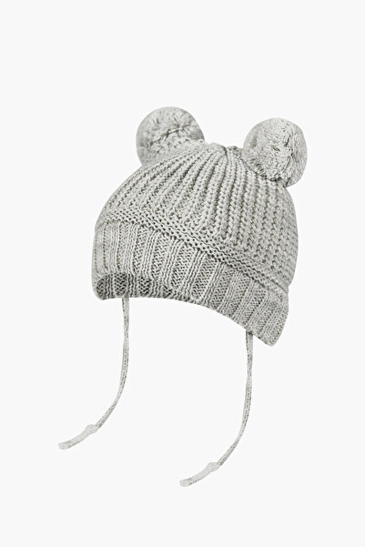 Little Jom 2 Adet Ponponlu Triko Bebek Şapkası, Triko Bebek Bere (0-18 Ay)