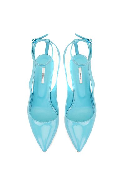 Desa Дамски класически обувки Olivia Turquoise от лачена кожа