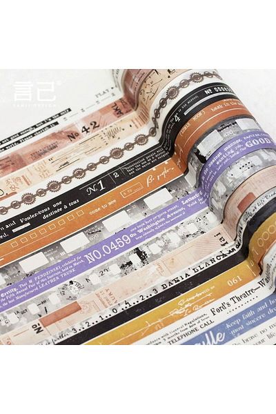 İthal H7-5 pieces washi Tape - Number : 4