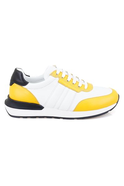 Desa Pantofi sport din piele galbenă de damă