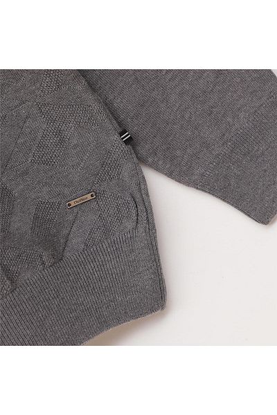 Dio Rise Men's V-Neck Slim Design Long Sleeve Sweater - 189055   - Gray Melange