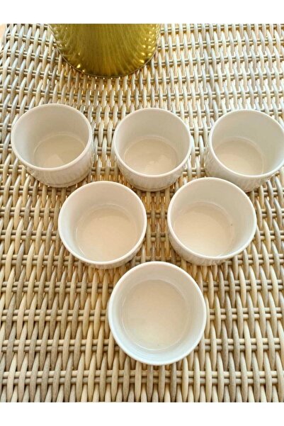 Nurev Porcelain Snack Bowl 6 Piece Special Patterned Mold 170 Cc