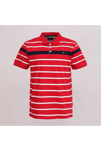 Dio Rise Men's Short Sleeve Polo Neck T-Shirt - Czt-149 - Red