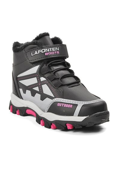 Onlo Ayakkabı Lafonten LF.718 Onlo Fleece Girls Boots - Μαύρο Ροζ, Trekking Velcro