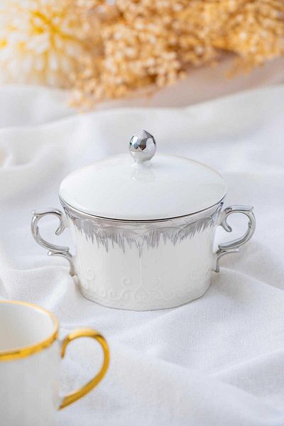 ACAR Safira 5205 Porcelain Silver Bowl with Lid
