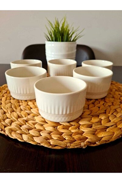 Nurev Porcelain Snack Bowl 6 Piece Special Patterned Mold 170 Cc