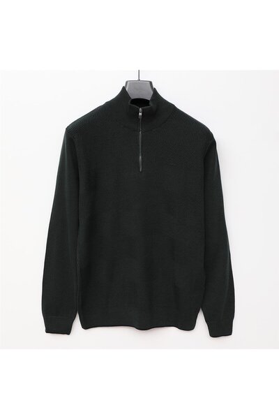Dio Rise Men's Raffless Long Sleeve Slim Polo Neck Sweatshirt - 189023   - Nefti