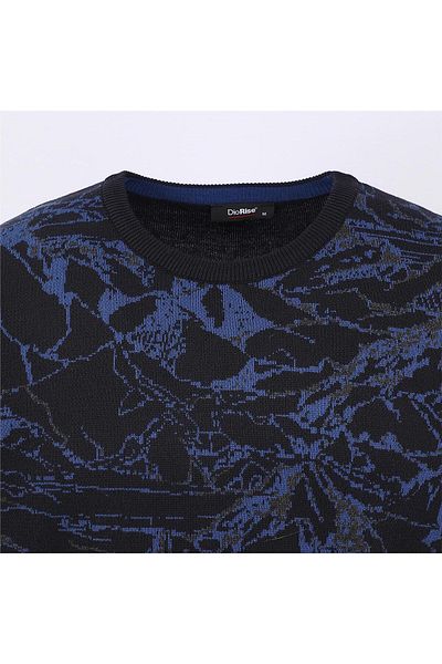 Dio Rise Men's Raffless Long Sleeve Slim Crew Neck Sweatshirt - 180978   - Marine