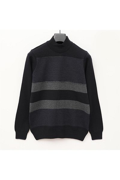 Dio Rise Men's Raffless Long Sleeve Slim Crew Neck Sweatshirt - 180981   - Navy Blue