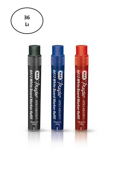 Easy Tedarik Mas Marker 6418 - White ZBord Blue Cartridge, 36-Piece Markers