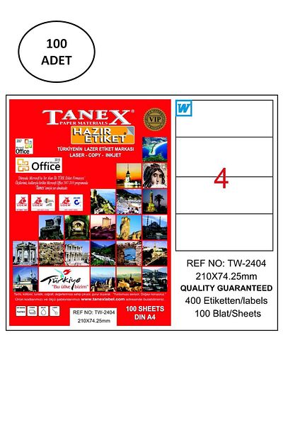 Easy Tedarik Tanex Tw-2404 210X74,25 Mm Laser Label 100 Pieces