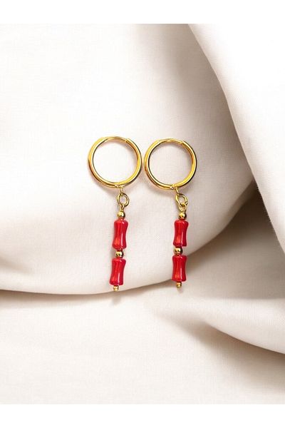 AURA GARDEN Coral Steel Earrings