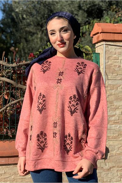 Moda Rosa 25K4421- Rose - Sequin Embroidered Tunic