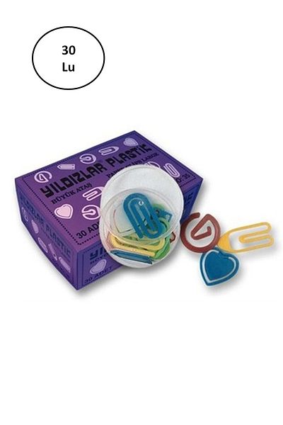 Easy Tedarik Stars Large 30-Piece Plastic Paper Clip