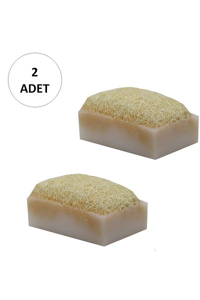 Easy Tedarik 2 Pieces Natural Pumpkin Fiber Goat Milk Soap
